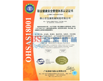 PG电子娱乐十大平台（中国）有限公司官网OHSAS18001证书